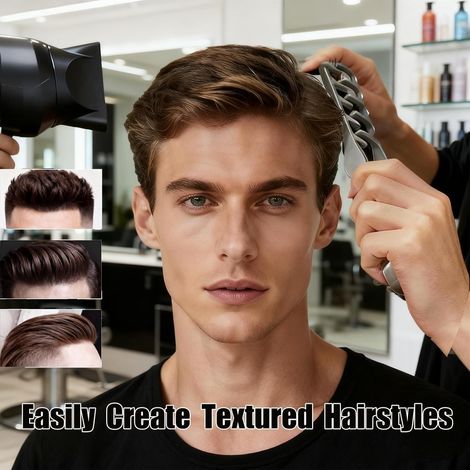 Lot de 2 Pinces à Cheveux Volumisantes pour Homme, Texture de Qualité Professionnelle pour une Frange Moelleuse et du Volume aux Racines, Gris