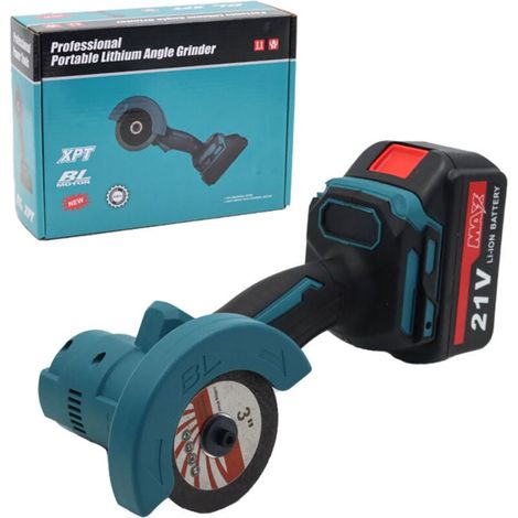 Petit broyeur sans fil, meuleuse d'angle 76mm pour 21v, avant / arrière, réglage de la profondeur, broyeur sans brosse (1/4)