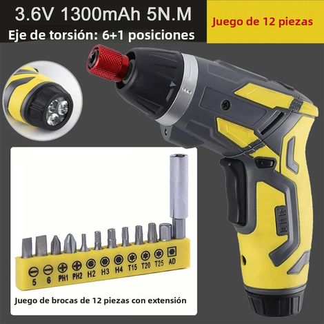 (Ensemble de 12 pièces) Jeu de tournevis électrique sans fil rechargeable 4,2 V (1/5)