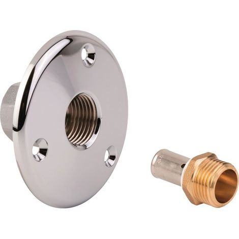 Watts – Applique traverse cloison chromée – Raccord de robinetterie – Filetage entrée 1/2" – Fixation murale pour espaces confinés (1/4)