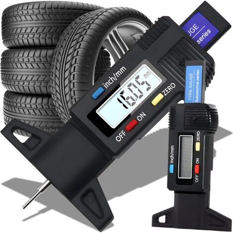 Jauge De Profondeur De Bande De Roulement Numérique, Écran Lcd Numérique, Jauge Profondeur Pneu, Plage De Mesure 0-25,4 Mm, Alimentation Pile Lr44, Pour Voiture, Moto, Voiture, Camion (1/5)