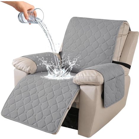 Housse Fauteuil Relax Inclinable Electrique, 1 Place, Gris Clair,Antidérapant Protection Fauteuil Relax, avec Poches Latérales, Lavable Housse de Fauteuil Inclinable, Antisalissure, Lavable (1/5)
