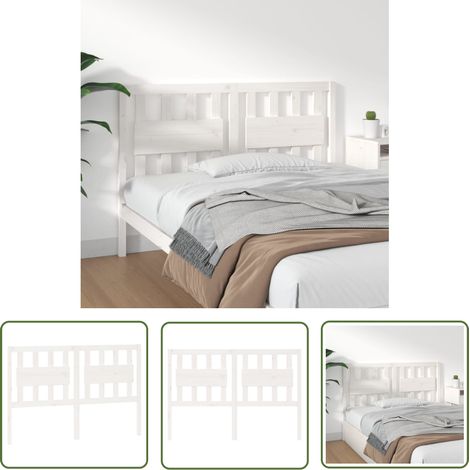 SKM Tête de lit Blanc 125,5x4x100 cm Bois massif de pin (1/5)