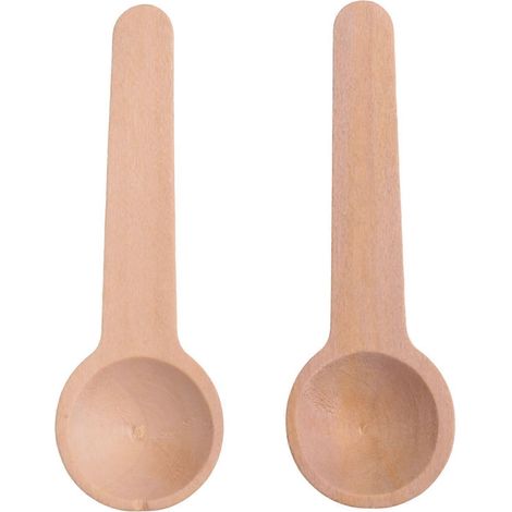 100 Mini-Salzlöffel aus Holz für Gewürze, Marmelade, Honig, Tee und Zucker (1/5)