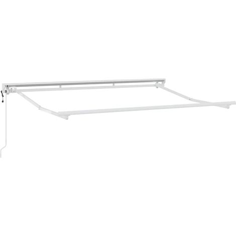 Cadre d'auvent Réglable Blanc 3 x 2 m Acier (1/5)