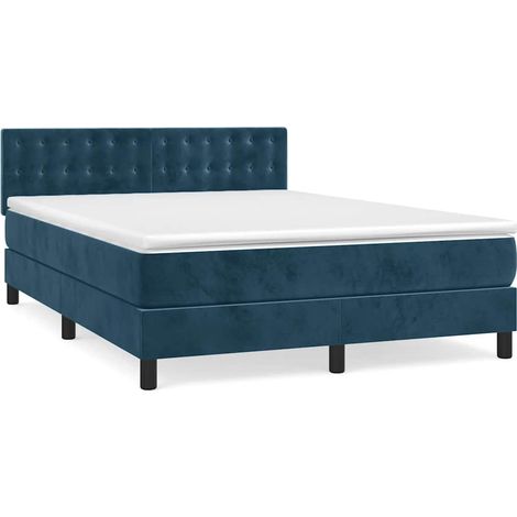 Maison Exclusive - Cama box spring con colchón terciopelo azul os (1/5)
