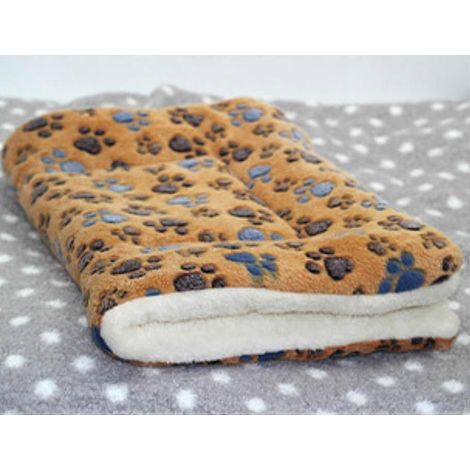 Tapis épais et chaud pour chats et chiens (empreintes de pattes jaunes, taille L)