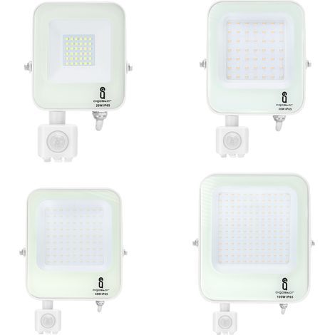 Faro proiettore Led 100W Bianco da esterno IP65 Bianco neutro 4000K con sensore crepuscolare e di movimento Aigostar (1/5)