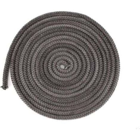 Cordon d'étanchéité, joint de remplacement pour porte de cheminée et de poêle, fibre de verre, gris foncé, 10 mm x 3 m (1/4)