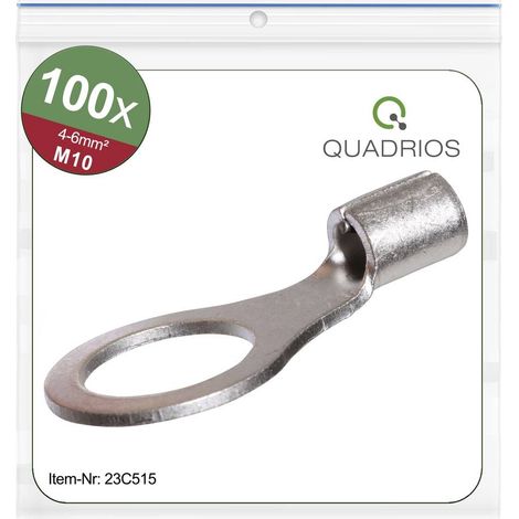 Quadrios 23C515 Capocorda ad anello Sezione Max=6 mm² Ø foro=10.5 mm Non isolato 100 pz. (1/5)