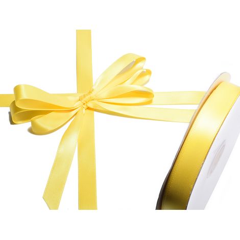 Nastro doppio raso giallo sole, mm 15 x 50 m