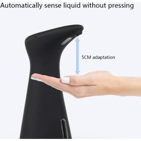 Distributeur De Savon En Mousse - Automatique À Détection Infrarouge - Capacité 200 ml - Pour Salle De Bain Cuisine Bureau - Noir (1/4)