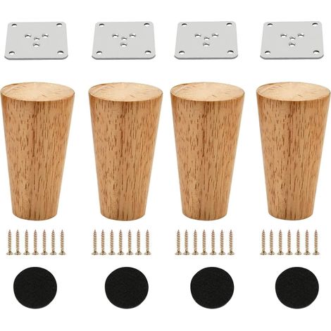 Sollbry Set mit 4 3,15-Zoll-Möbelbeinen aus Holz, massiv rund, Sofabeine aus der Mitte des Jahrhunderts, Ersatzbeine für Couch, Kommode, Schrank, Bett, Zuhause, Heimwerker (1/5)