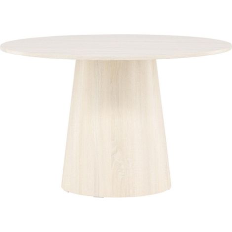 Paris Prix – Table de salle à manger ronde 120cm – MDF naturel – Jusqu'à 4 couverts – Hauteur 75cm – Design moderne (1/5)