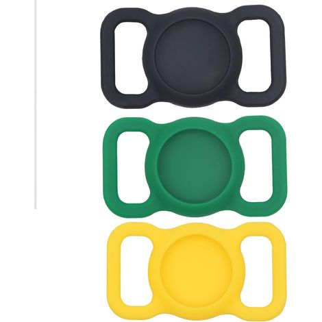 Couverture de collier-traceur pour animaux domestiques, compatible avec AirTag, anti-rayures, silicone souple, suivi GPS pour chiens et chats, 3 pièces (1/2)