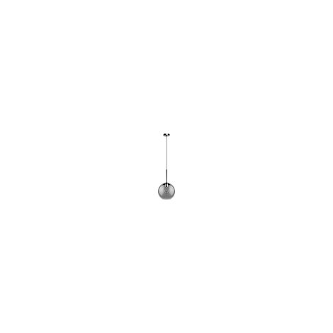 Lampada a Sospensione Moderna Tindari Metallo Vetro Nero Fumé 1 Luce E27