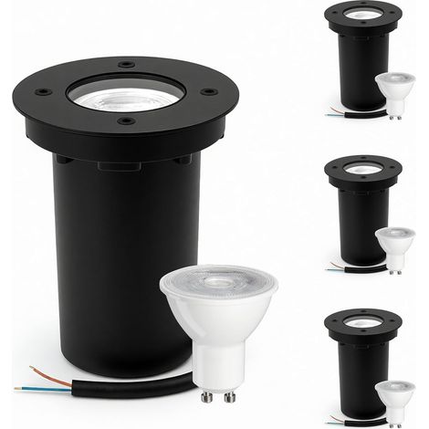 4 Pack Spot Encastrable Exterieur,IP67 étanche,Acier Inoxydable 304,LED GU10 5W,Jardin Allées (1/5)