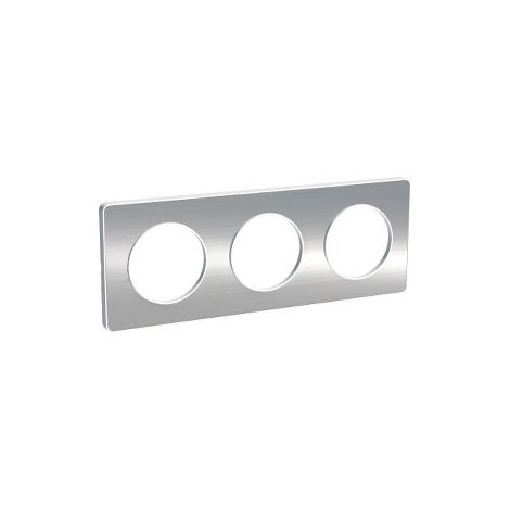 Schneider Electric Odace Touch cornice alluminio spazzolato bianco