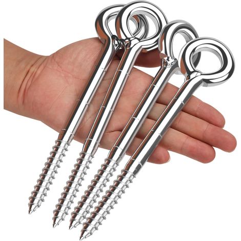 Piton à Visser piton a oeil inox Boulon à Oeil Galvanisé 4Pcs M12x230mm (1/5)