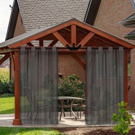 Tenda trasparente impermeabile grigio scuro per esterni, patio e soggiorno, 132x213 cm. (1/5)