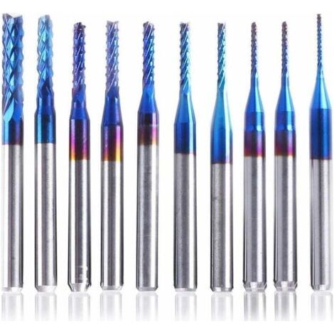 BUNTHAUS PA Revêtement Bleu Nano 10 Pièces Tige 1 8 Pouce 0 8 3 Mm (1/4)