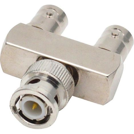 Connecteur en cuivre pur BNC à trois voies (un mâle vers deux femelles) adaptateur RF BNC-JKK de type Y (mâle vers femelle). (1/5)