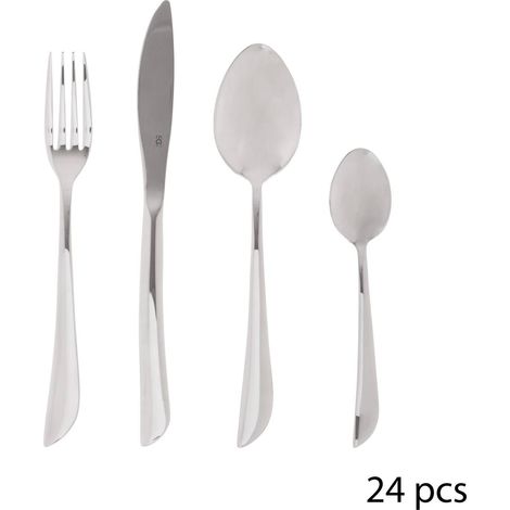 Casalinga 24 pezzi serrat - set di posate da 24 pezzi, acciaio inossidabile, dimensioni 16,5x6,5x27,5 cm - Sg secret de gourmet (1/3)