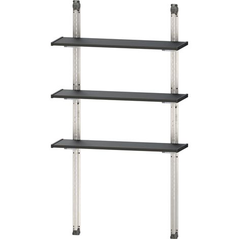 Scaffalatura 3 Ripiani per Casetta da Giardino 97x30 cm Altezza RegolabileStruttura in MetalloKeter Shelving Kit 100 (1/5)
