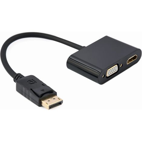 Gembird A-DPM-HDMIFVGAF-01 Câble adaptateur DisplayPort mâle vers HDMI femelle + VGA femelle, noir (1/2)