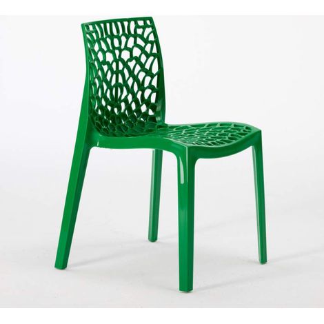 Set 22 Sedie Impilabili Per Bar e Ristoranti Bar In Polipropilene Gruvyer Grand Soleil - Colore: Verde 2 (1/5)
