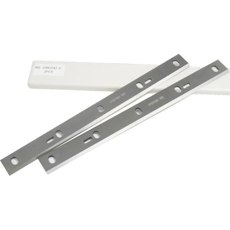 2 Pieces HSS Planer Blades 258mm, 258mm Planer Irons for HMS1080 HMS1050 HMS1070 (Type 1), Planer Blades Woodworking Machines, 258 x 22 x 2 mm (1/4)