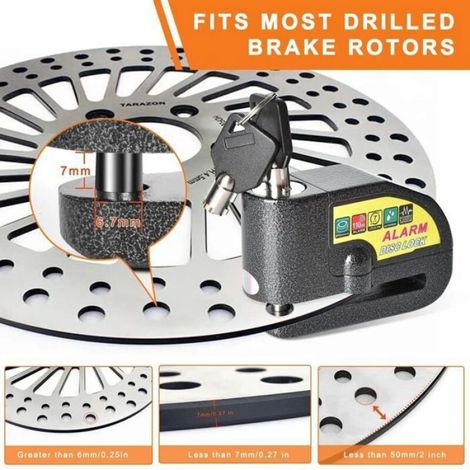 Antivol de frein à disque - - Alarme 110 dB - Étanche - Alliage d'aluminium - Câble de rappel inclus (1/4)