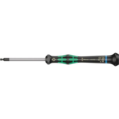 Wera 2052 Elektroniker-Sechskant-Kugelkopfschraubendreher, 3/32" x 60 mm
