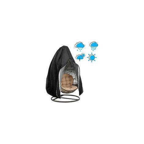 Housse de protection pour chaise suspendue, imperméable, noire (1/5)