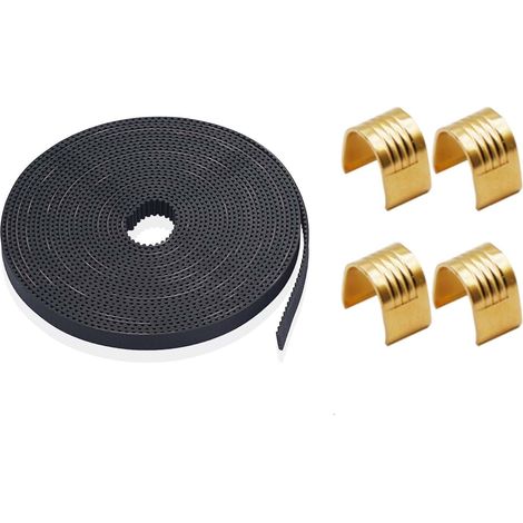 GT2 Timing Belt 5m x 6mm, Open Belt with Tool and 4 Clamping Clips, GT2 6mm Wide Toothed Belt, Toothed Belt for 3D Printer CNC, Robotics, GT2 Pulley 6 (1/5)