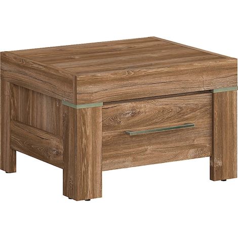 Table de chevet Table de nuit avec tiroir, coloris Chêne stirling - Longueur 53 x Profondeur 45 x Hauteur 35 cm (1/4)