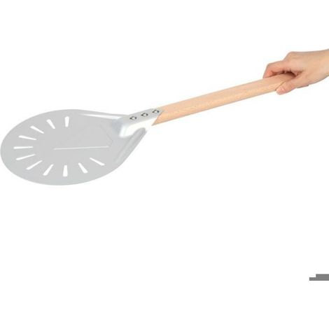 Spatule À Pizza - Alliage D'aluminium Haute Résistance - Manche En Bois Composite Antidérapant - 20,3 cm - Perforée - 1 Pièce (1/5)