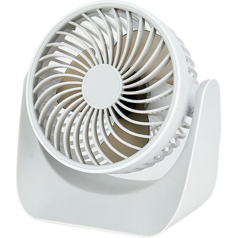Ventilateur USB Silencieux, Mini Ventilateur Bureau 3 Vitesses, 360° Rotation Petit Ventilateur de Table Portable Performant pour Chambre Voiture Camping Exterieur (Blanc, Pas de Batterie (1/5)