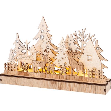 Weihnachtliche Landschaft 10 LED 6x30x19 cm