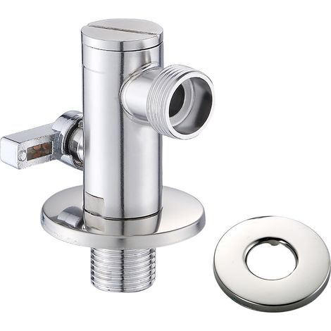 Valvola angolare ad alto flusso tipo L in acciaio inox, valvola di arresto intelligente per WC, valvola di controllo dell'acqua (1/3)