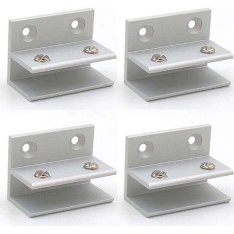 Lot de 4 pinces à verre en forme de F, support mural, pinces de douche, étagère, panneaux de serrage 10–12 mm (1/4)