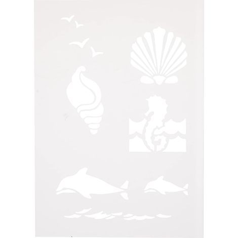 Efco Pochoir mer créatures/7 Designs DIN, en Plastique, Transparent, Une 5 (1/3)