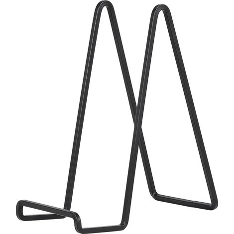 Soporte de mesa tipo caballete para platos - Soportes de metal de 25 cm (10 pulgadas) - Caballetes de hierro para exhibir platos decorativos  Bandejas  Libros  Placas  Azulejos - Negro - 1 unidad (1/5)