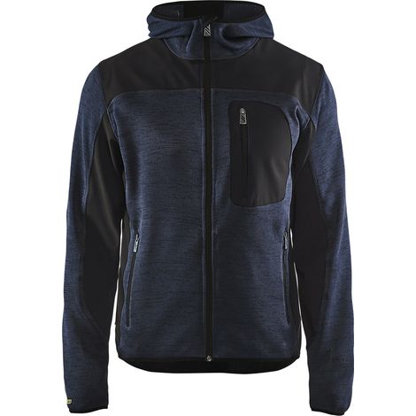 BLAKLADER Strickjacke mit Kapuze T.S - DUNKELMARINE/SCHWARZ - 493021178699-S
