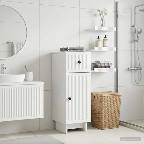 vidaXL Mobiletto da Bagno EDE Bianco Lucido 30 x 31 x 80 cm