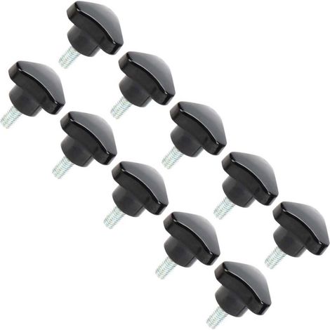 Lot de 10 molettes de réglage triangulaires pour tours, perceuses, fraiseuses, raboteuses, rectifieuses et aléseuses. Poignées à serrage manuel, vis M52510. (1/5)