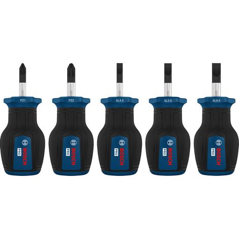 Bosch PRO Stubby-Schraubendreher-Set PZ/SL, 5-tlg. (1/5)