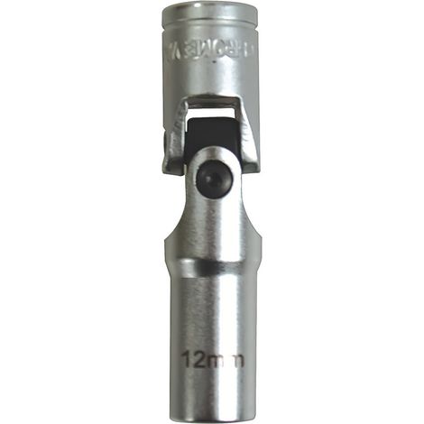 Douille bougie cardan 12 mm - carré 3/8 - 6 pans chrome vanadium - AUTOBEST