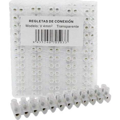 Regleta Conexiones 6mm Poliamida Negro Pack 10 Uds
