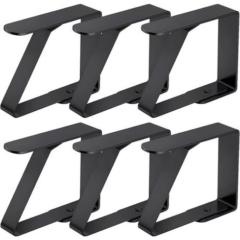 Pinzas para manteles, Pinzas grandes para manteles, Pinzas de acero inoxidable para manteles, Ideales para picnics, Color negro, Paquete de 6 (1/5)
